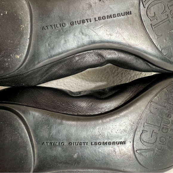 Attilio Giusti Leombruni AGL Black Leather & Patent Caps Ballet Flats EU 37 - Picture 10 of 12